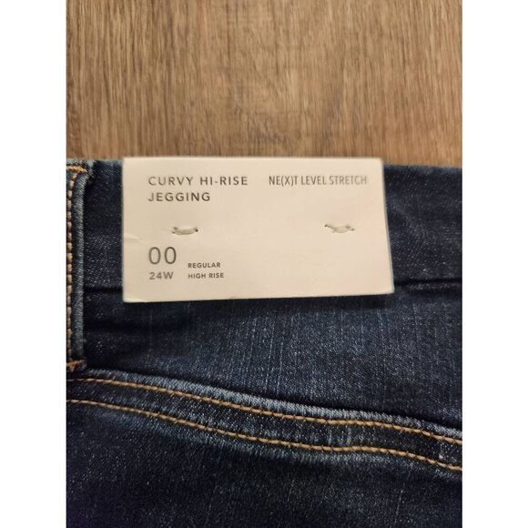 NWT American Eagle High Rise Jegging size 24x29 dark wash button zip stretch - Picture 9 of 11